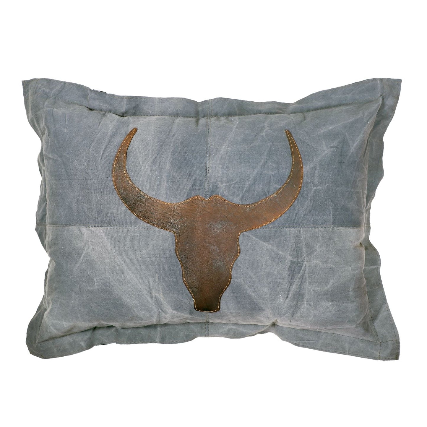 Canvas Kissen Leder Bullhead 70x100cm mit Stehsaum - versch. Farben