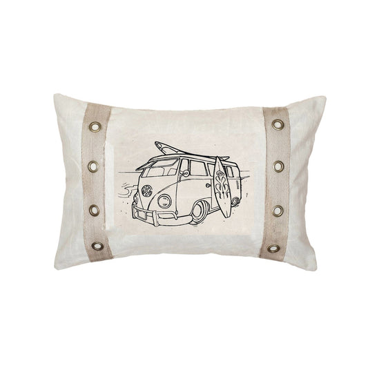 Canvas Kissen Bulli mit Ösen 60x40cm - versch. Farben