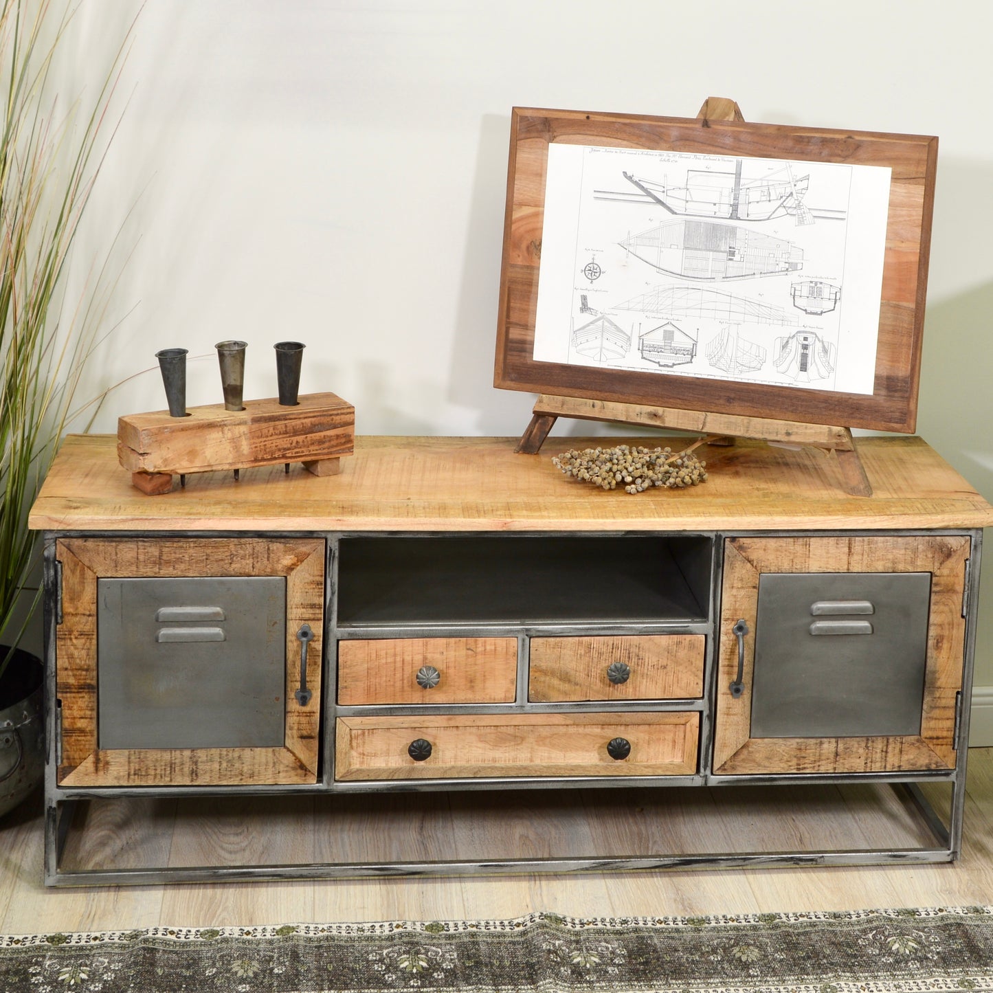 TV-Board >Madrid< Mangoholz - 125 cm