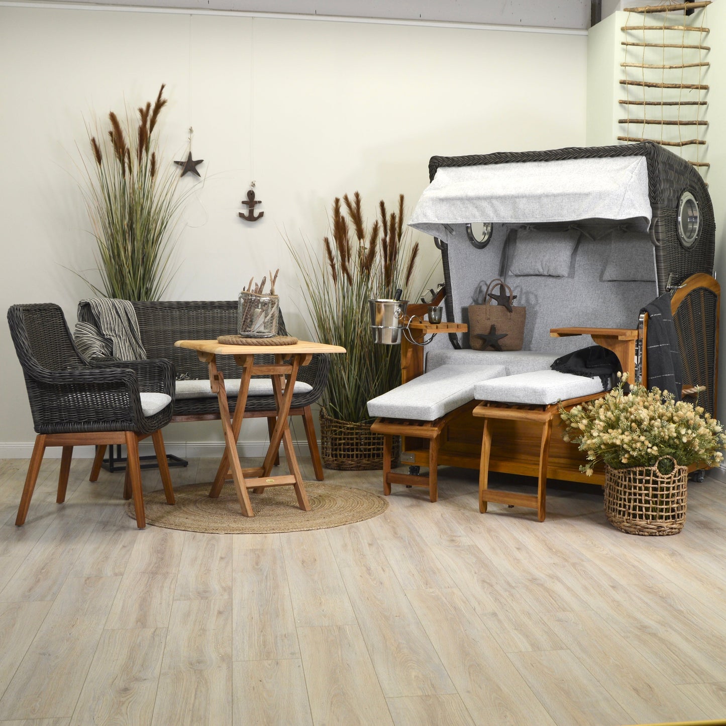 Gartenbank >White Pearl< Polyrattan