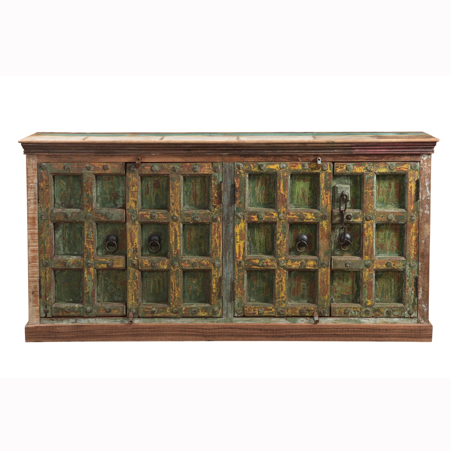 Sideboard >Castle< 4-türig - aus Altholz und antiken Haustüren
