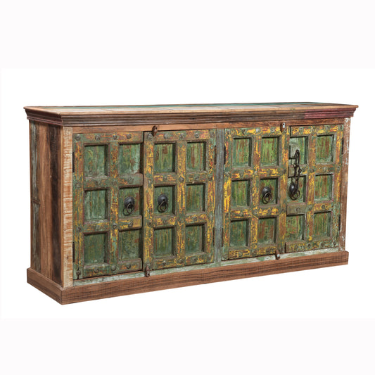 Sideboard >Castle< 4-türig - aus Altholz und antiken Haustüren