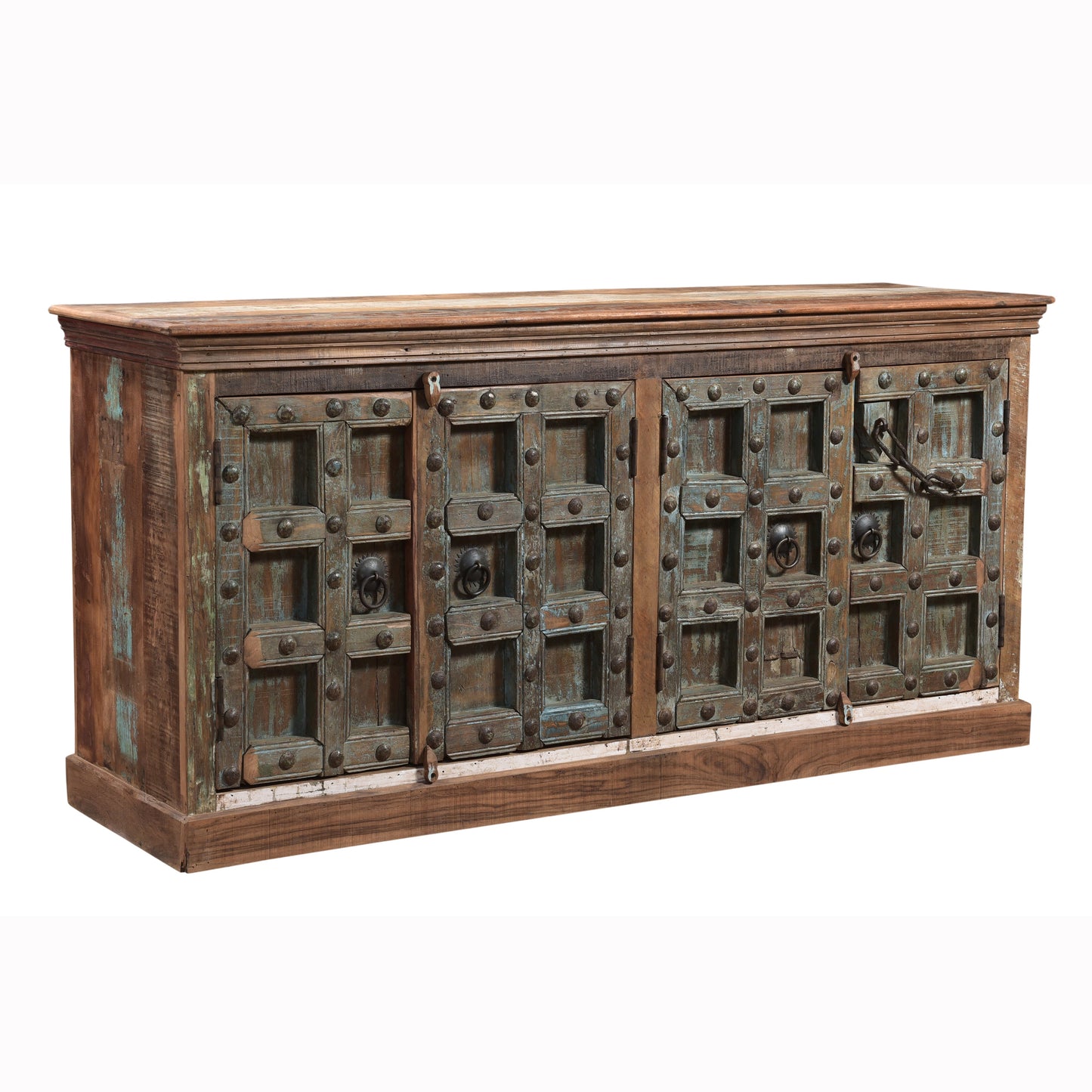 Sideboard >Castle< 4-türig - aus Altholz und antiken Haustüren