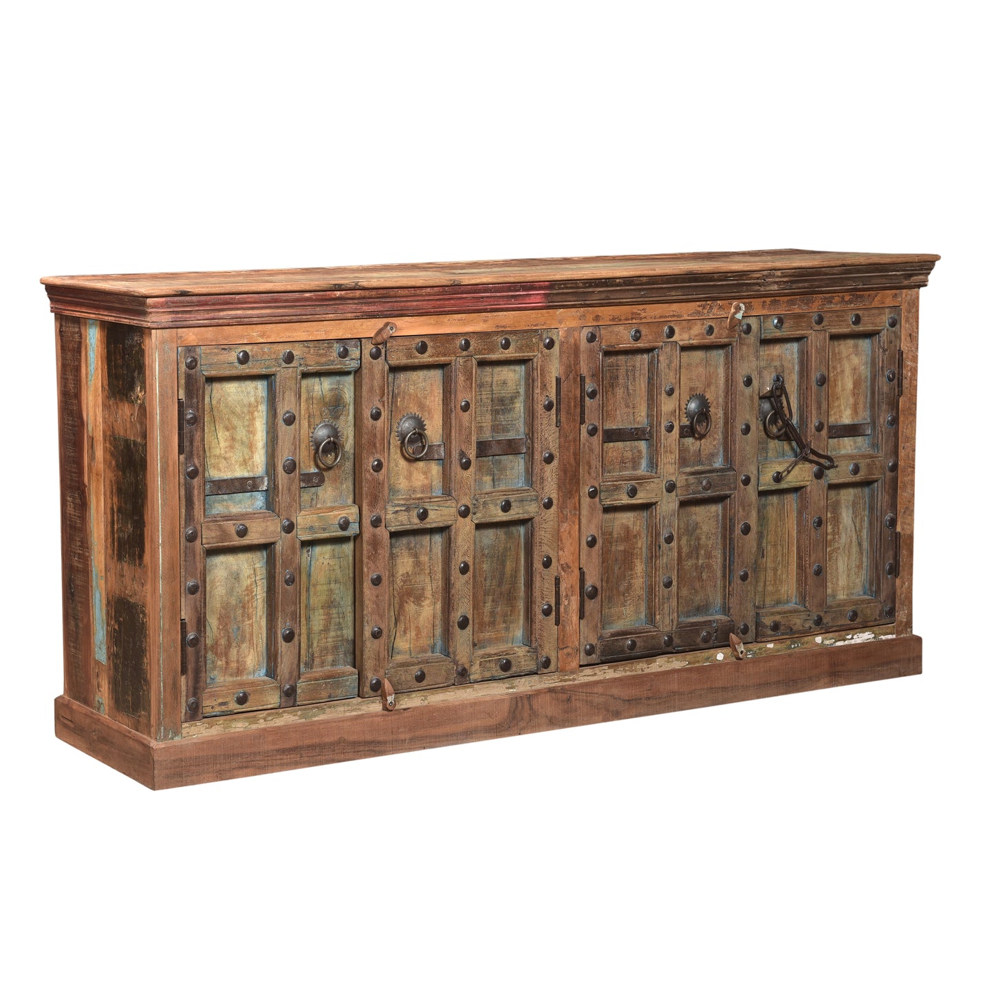 Sideboard >Castle< 4-türig - aus Altholz und antiken Haustüren