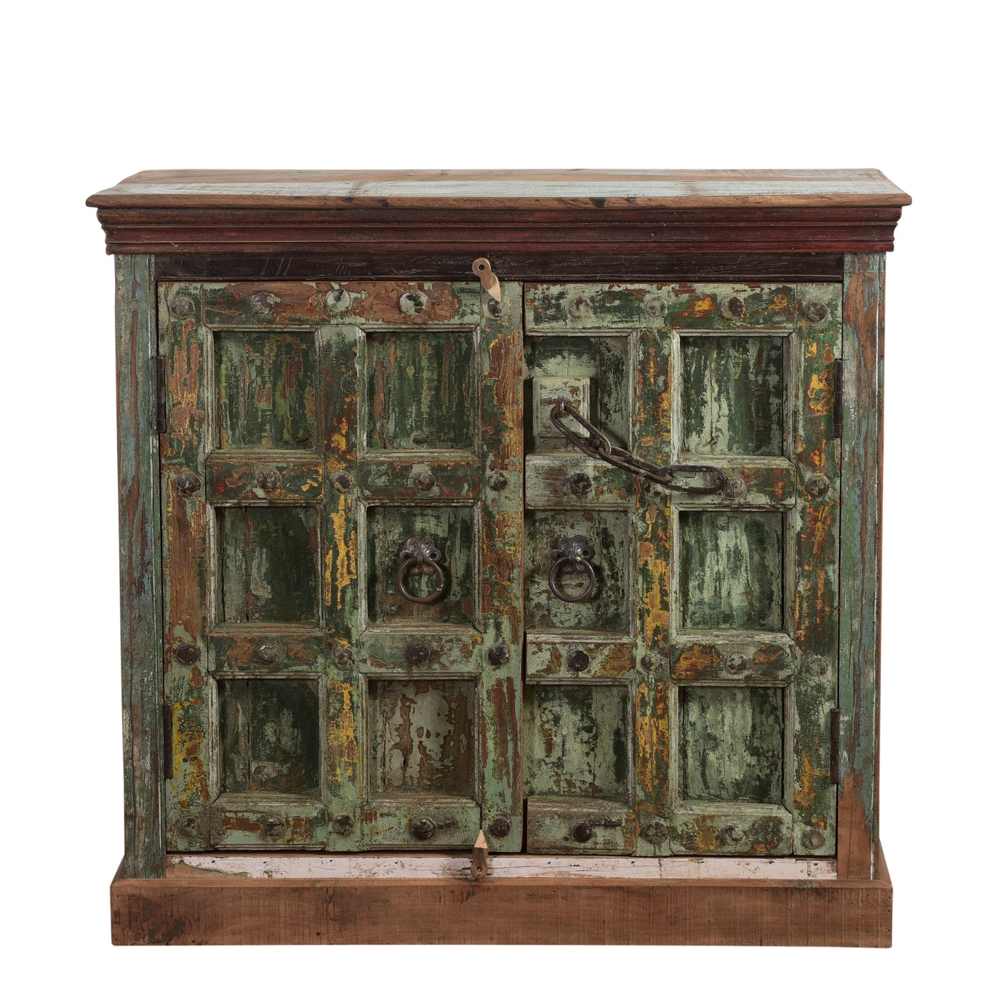 Sideboard Kommode >Castle< 2-türig - aus Altholz und indischen Türen