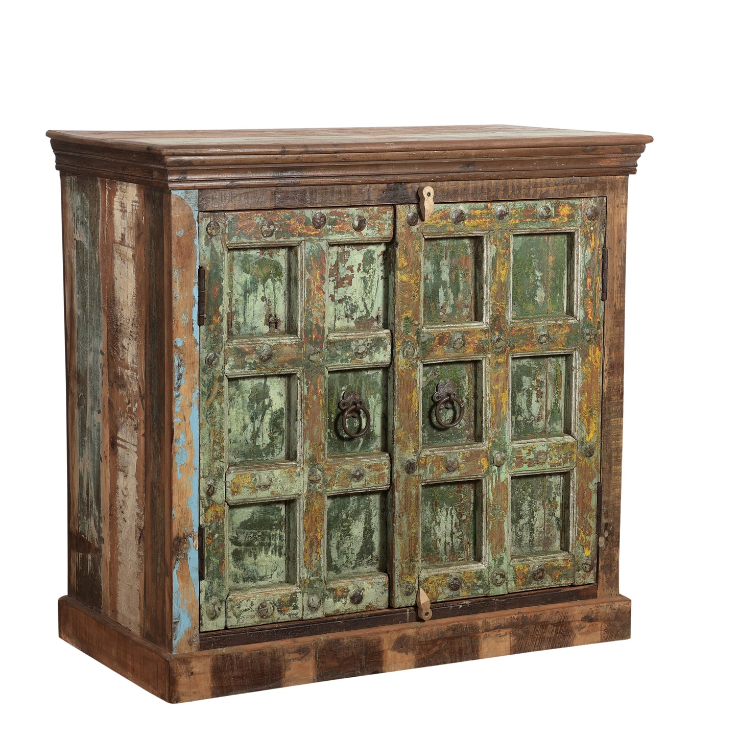 Sideboard Kommode >Castle< 2-türig - aus Altholz und indischen Türen
