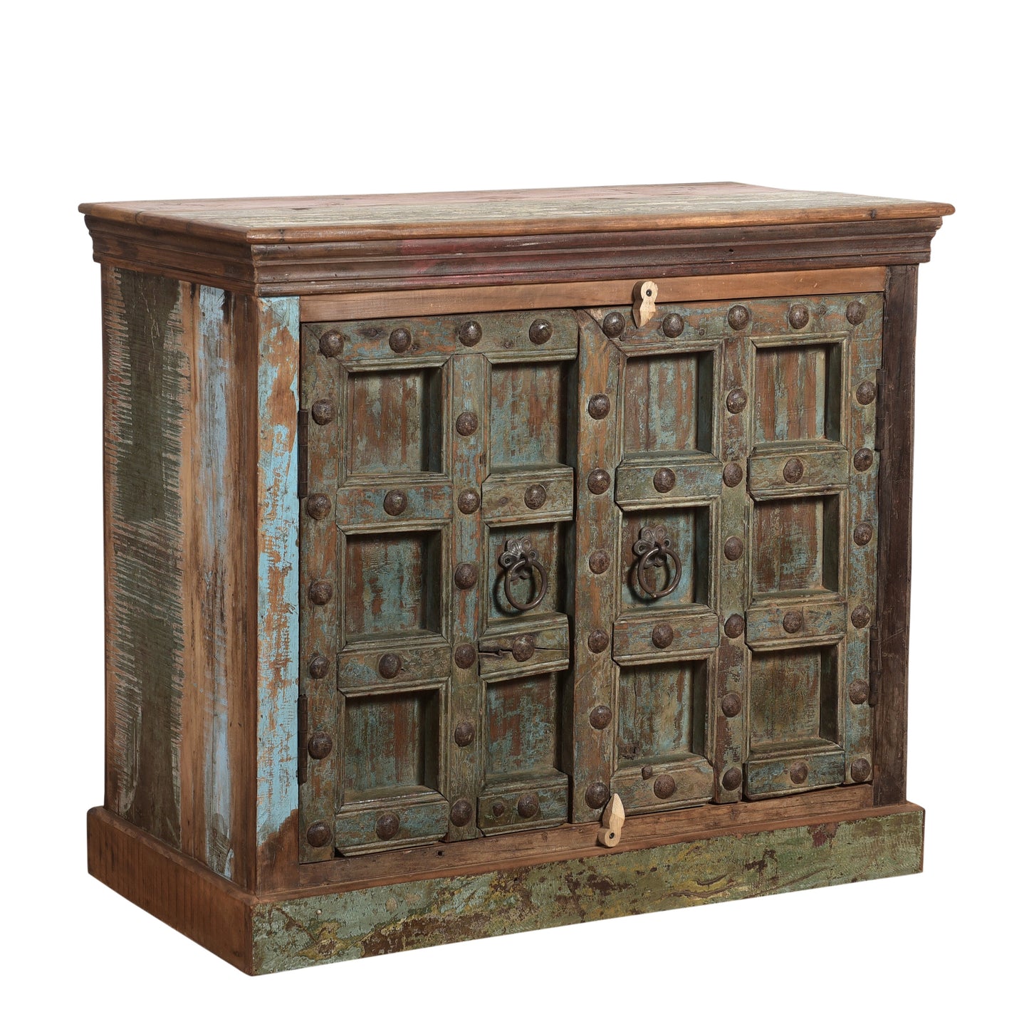 Sideboard Kommode >Castle< 2-türig - aus Altholz und indischen Türen
