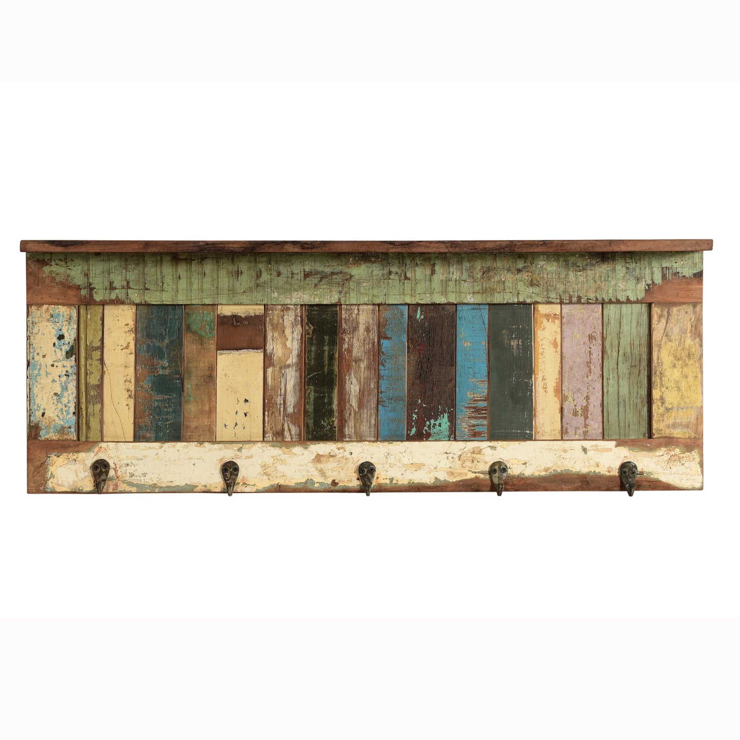 Garderobe >Stripe< aus Altholz mit 5 Haken