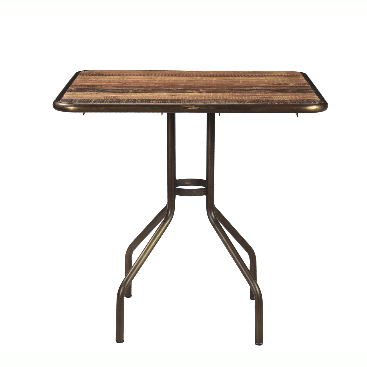 Bistrotisch >Paris< aus Altholz mit Metall - quadratisch 80cm