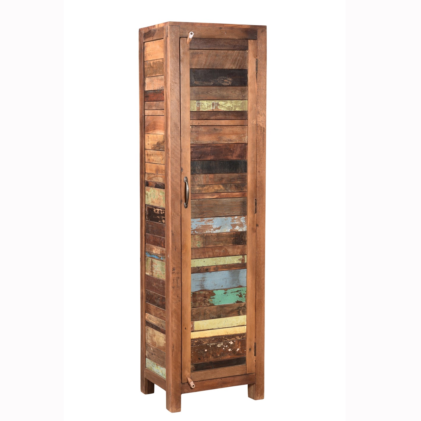 Highboard >Stripe< aus Altholz mit Tür