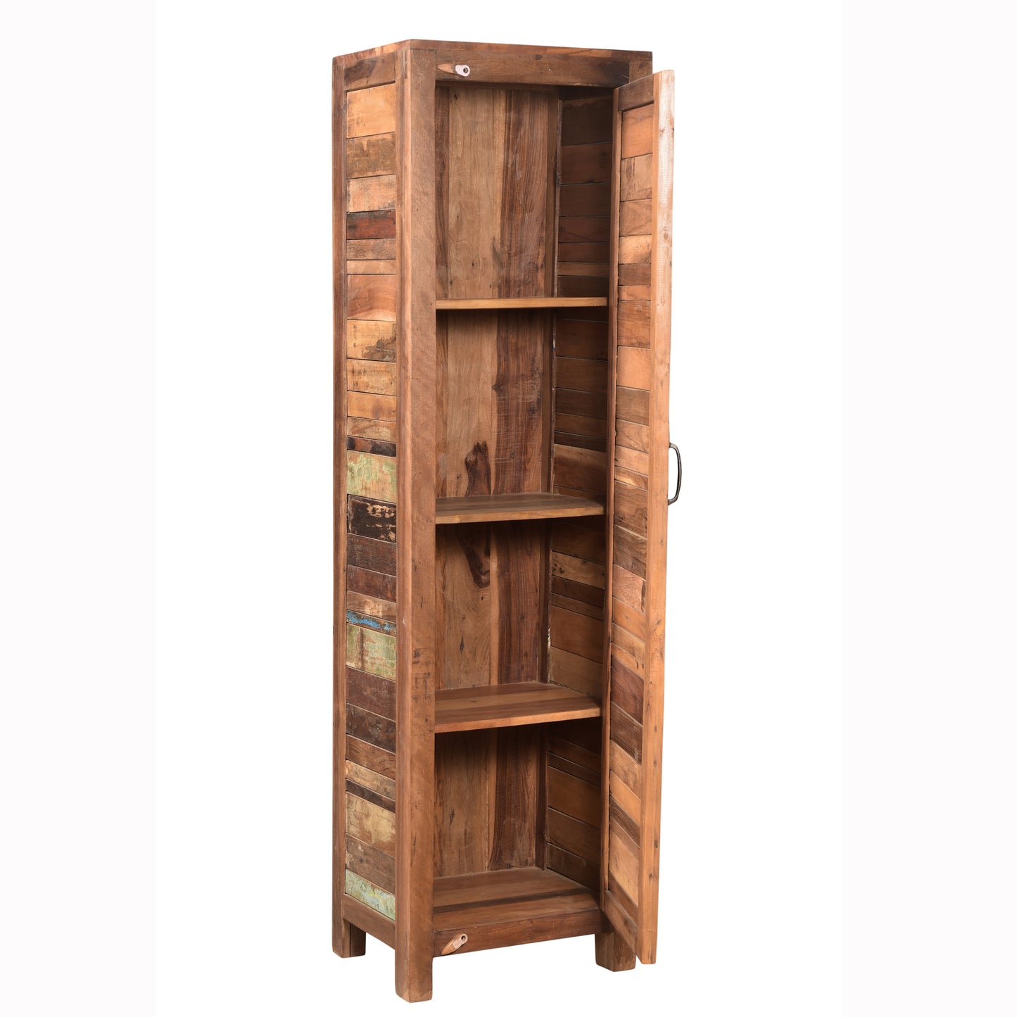 Highboard >Stripe< aus Altholz mit Tür