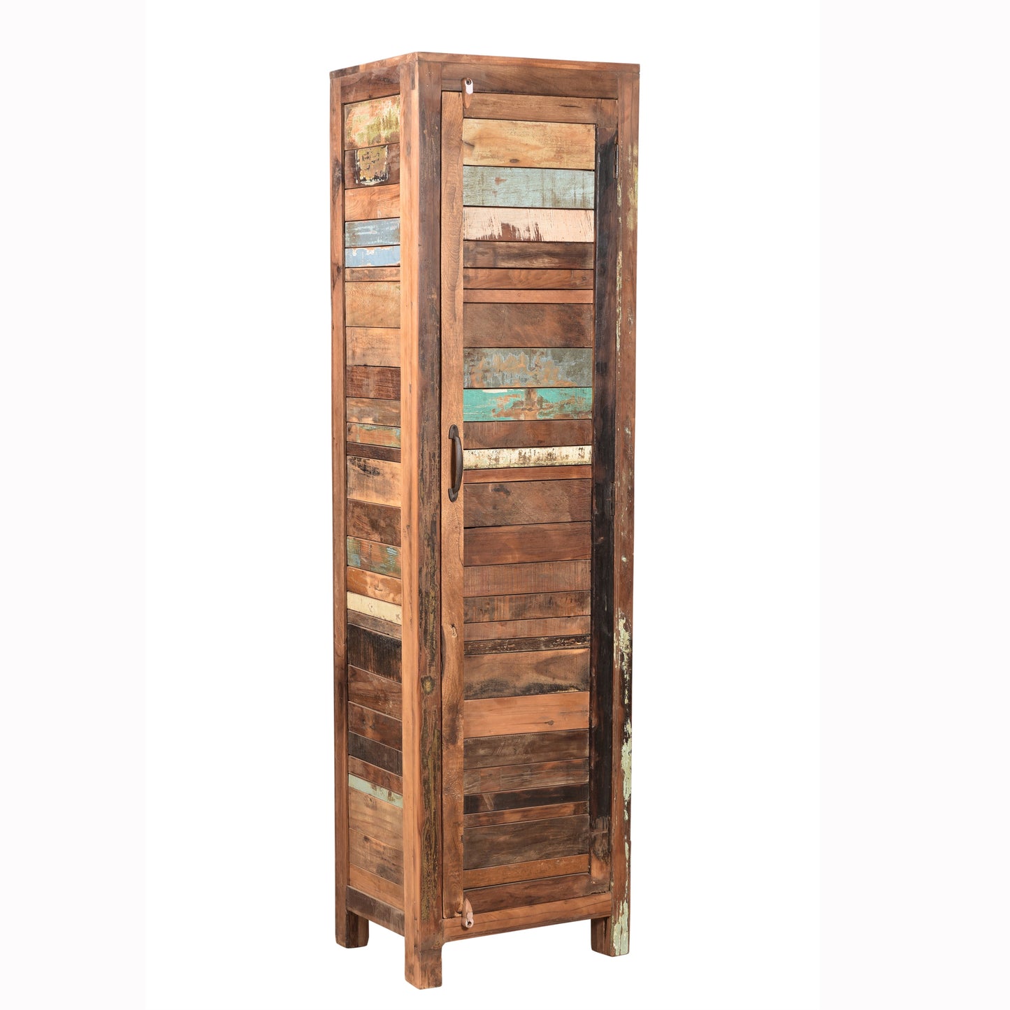 Highboard >Stripe< aus Altholz mit Tür