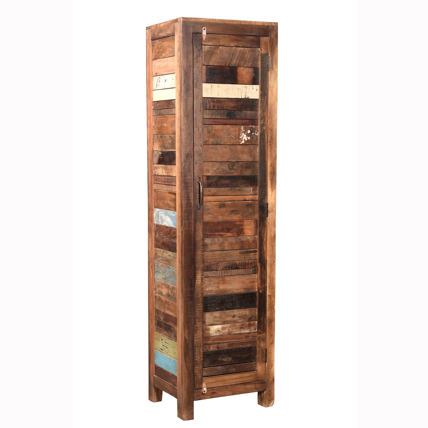 Highboard >Stripe< aus Altholz mit Tür