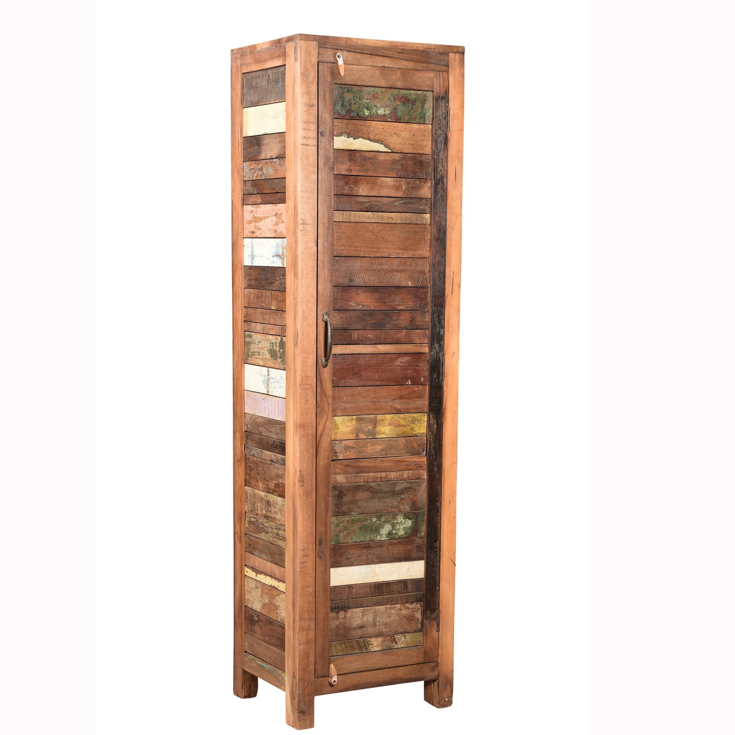 Highboard >Stripe< aus Altholz mit Tür