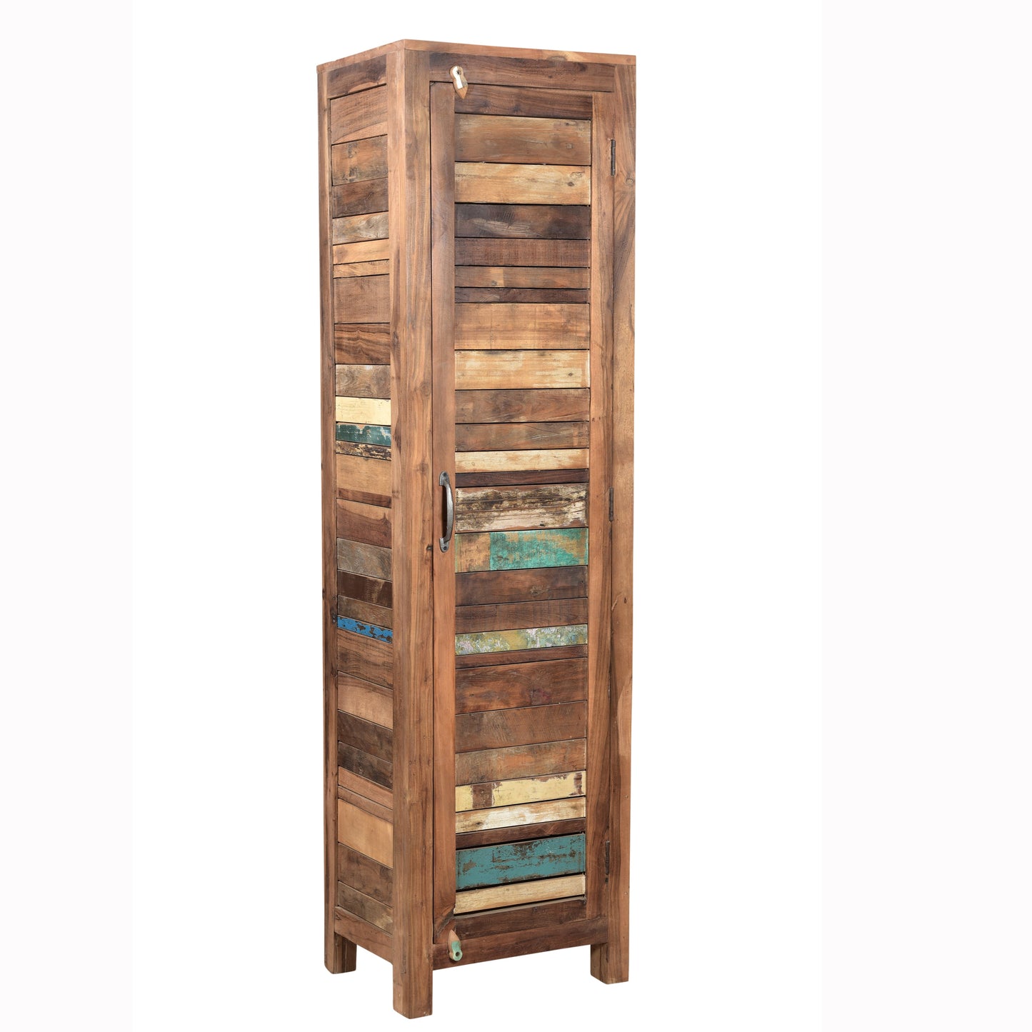 Highboard >Stripe< aus Altholz mit Tür