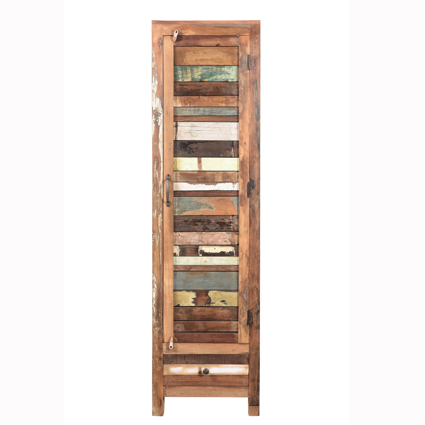 Highboard >Stripe< aus Altholz mit Tür & Schublade