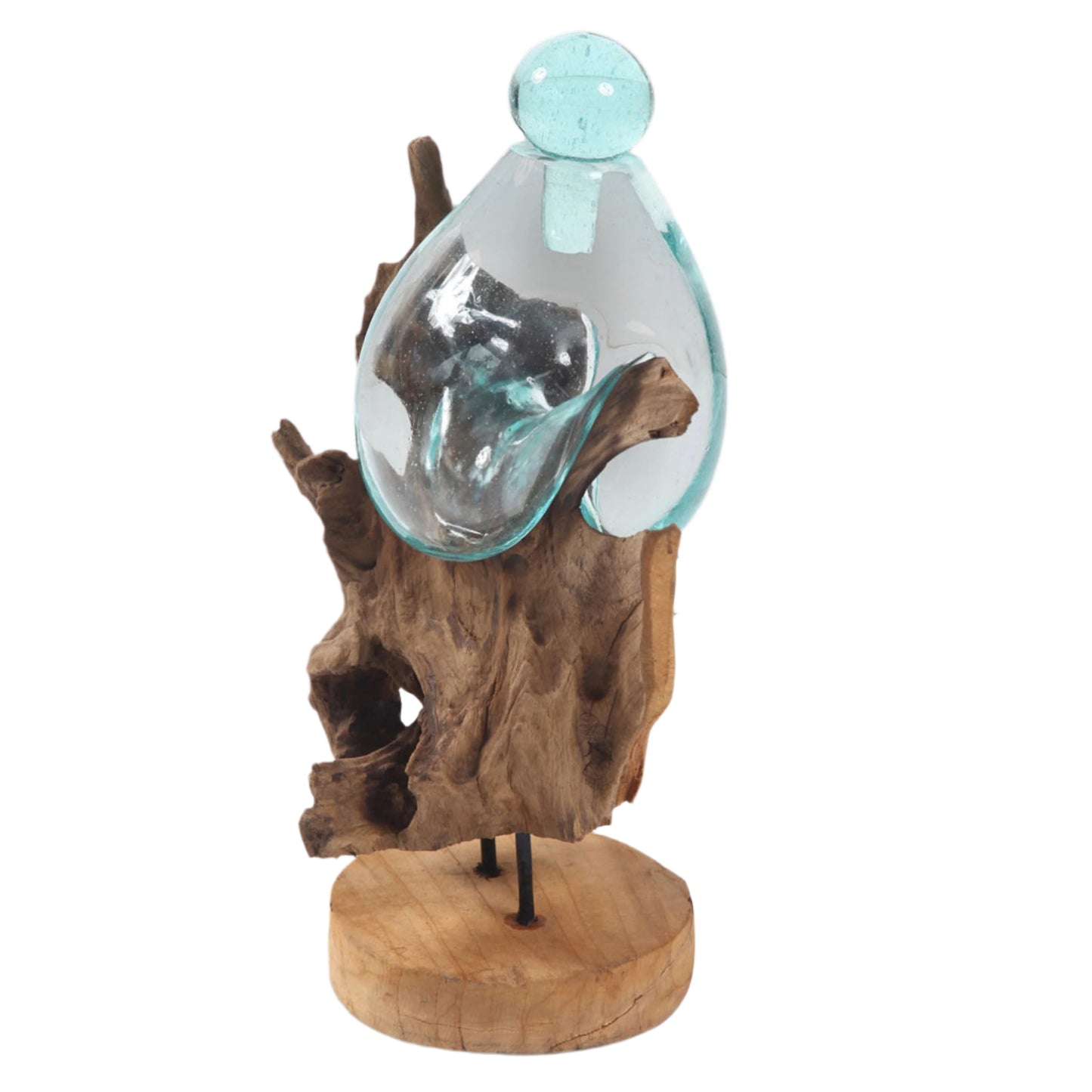 Teakholzwurzel >Waterdrop< mit Dekoglas - 1 Glas