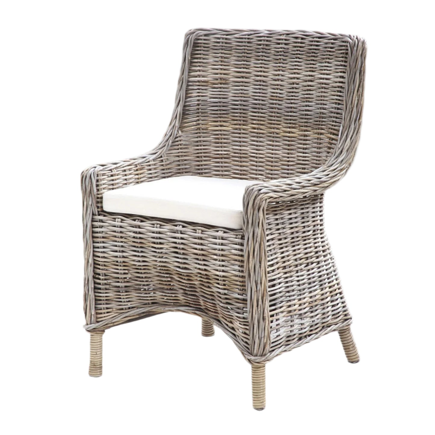 Rattansessel >Sonata< Sessel - Kubu Grau mit Kissen