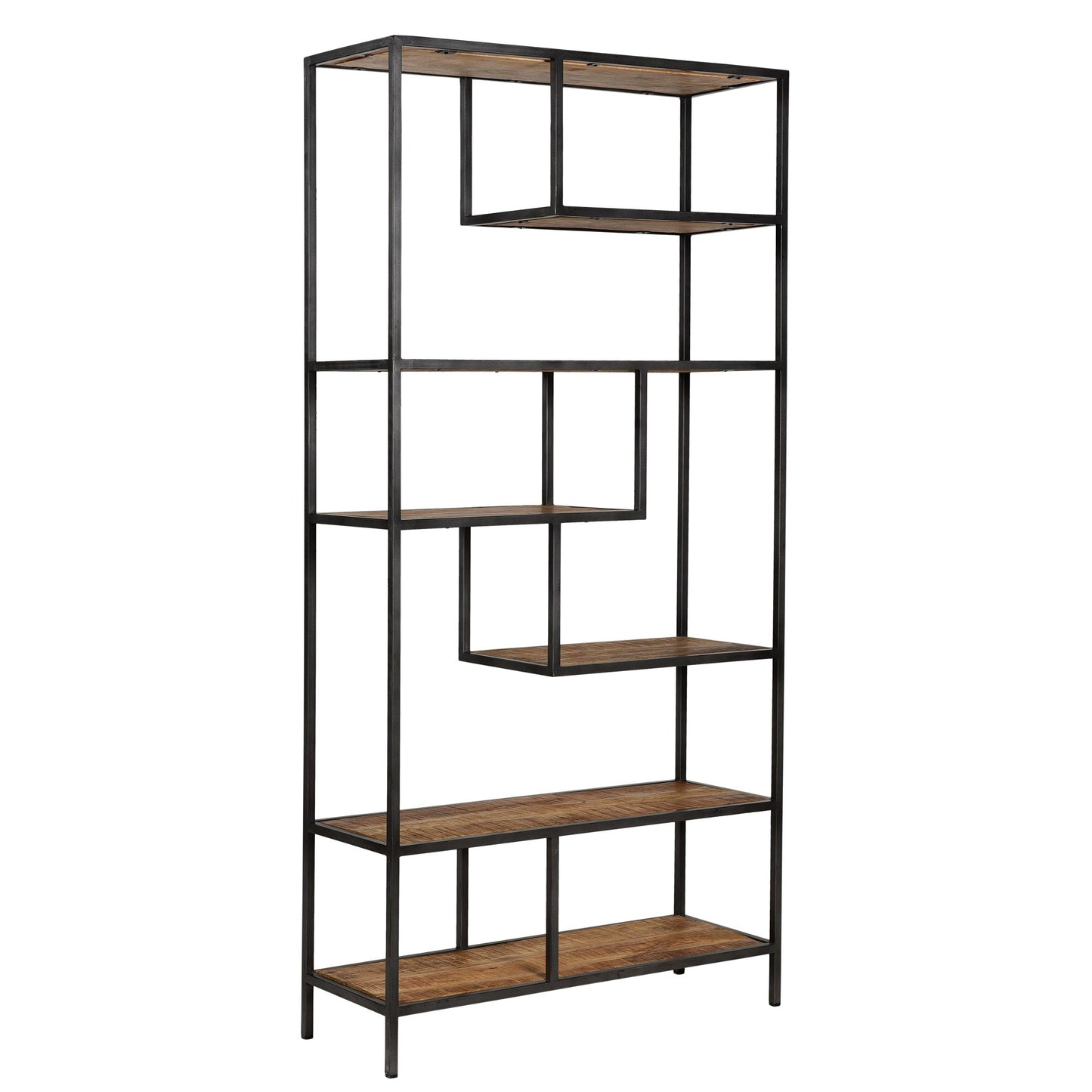 Buchregal Detroit aus Metall und Mangoholz