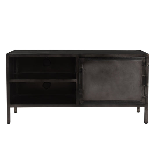 TV-Board Dallas aus Metall 110 cm - 1 Tür & offenes Regal