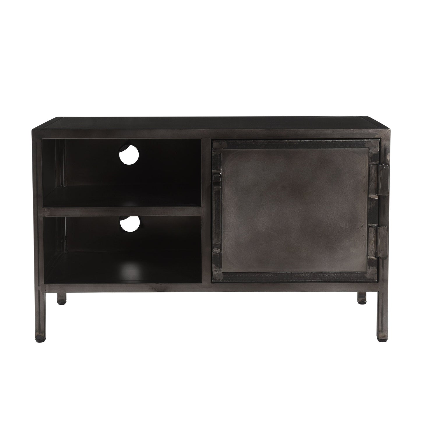 TV-Board Dallas aus Metall 90 cm - 1 Tür & offenes Regal