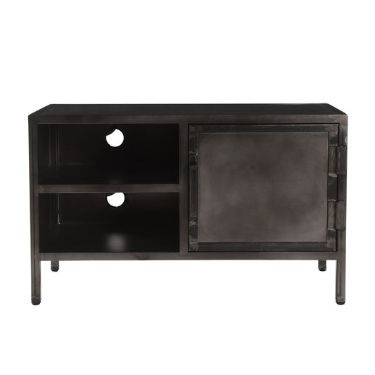 TV-Board Dallas aus Metall 90 cm - 1 Tür & offenes Regal