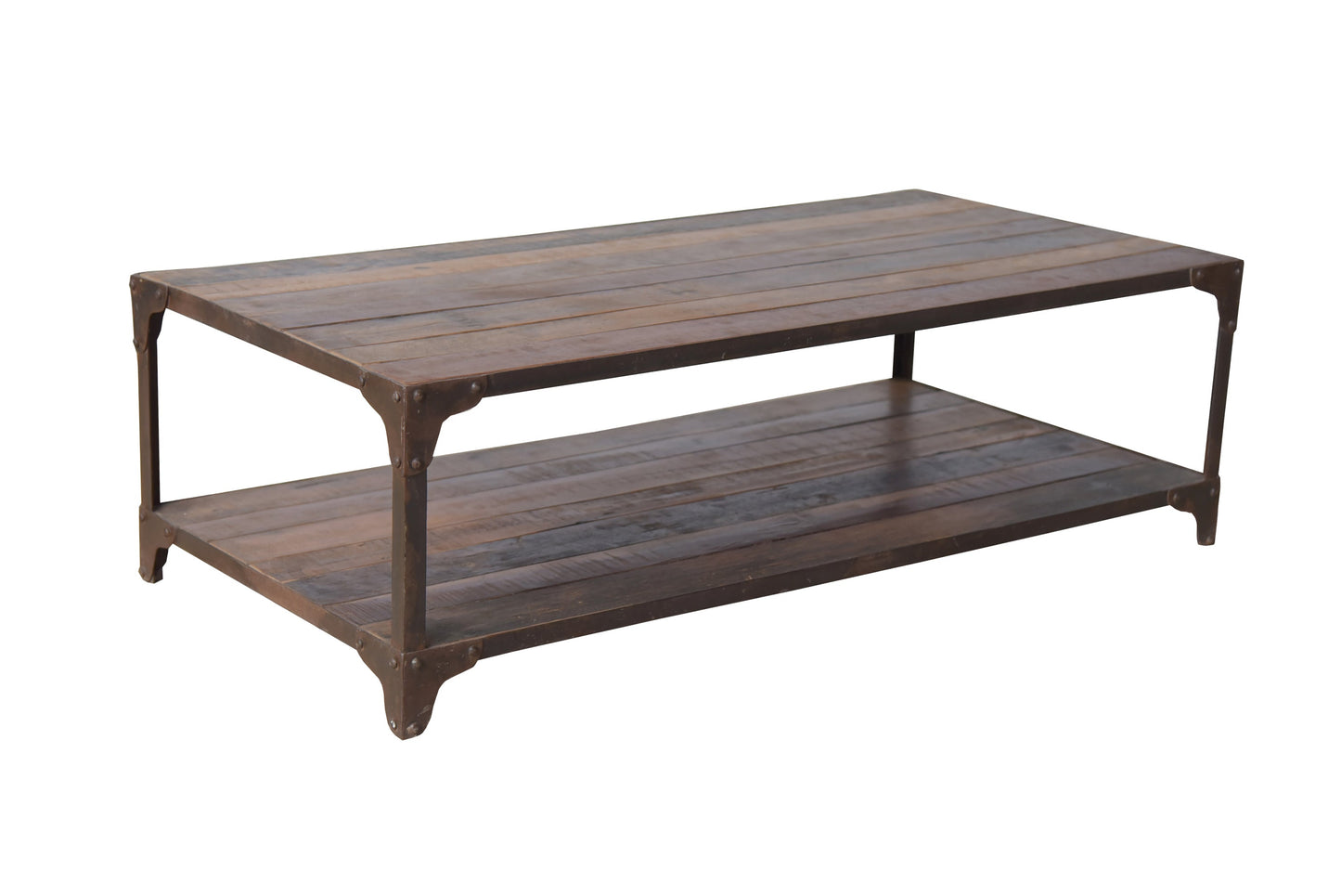 Couchtisch >Storage< aus Altholz und Metall