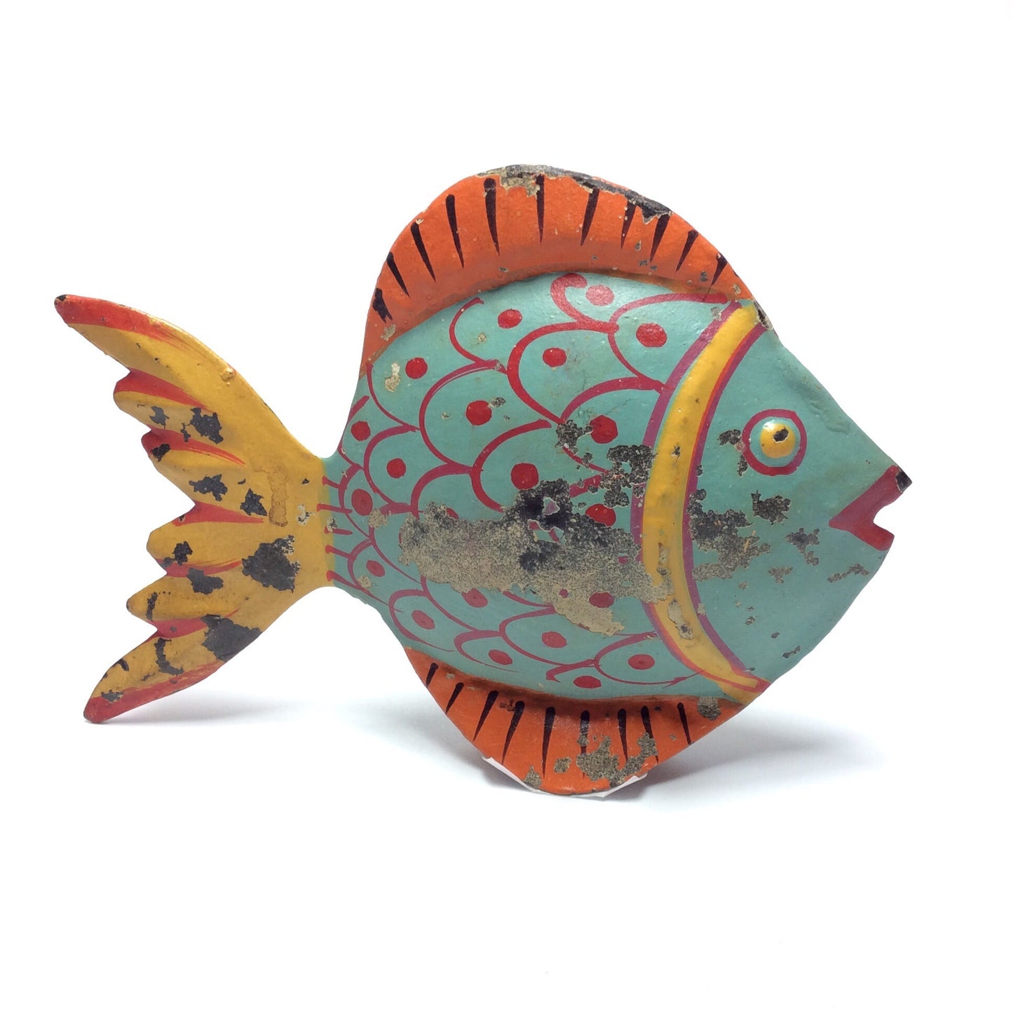 Metallfisch bunt handbemalt