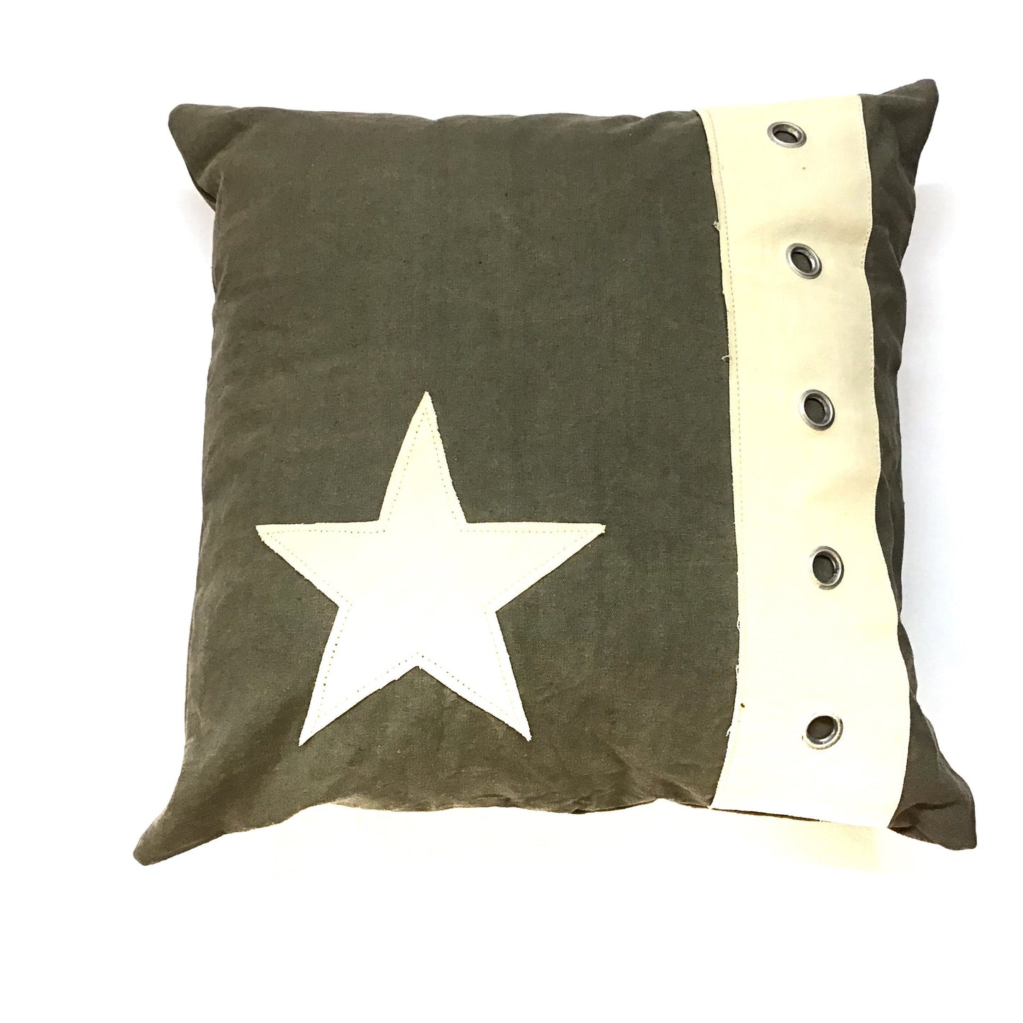 Canvas Kissen mit Stern und Ösen 50x50cm - versch Farben