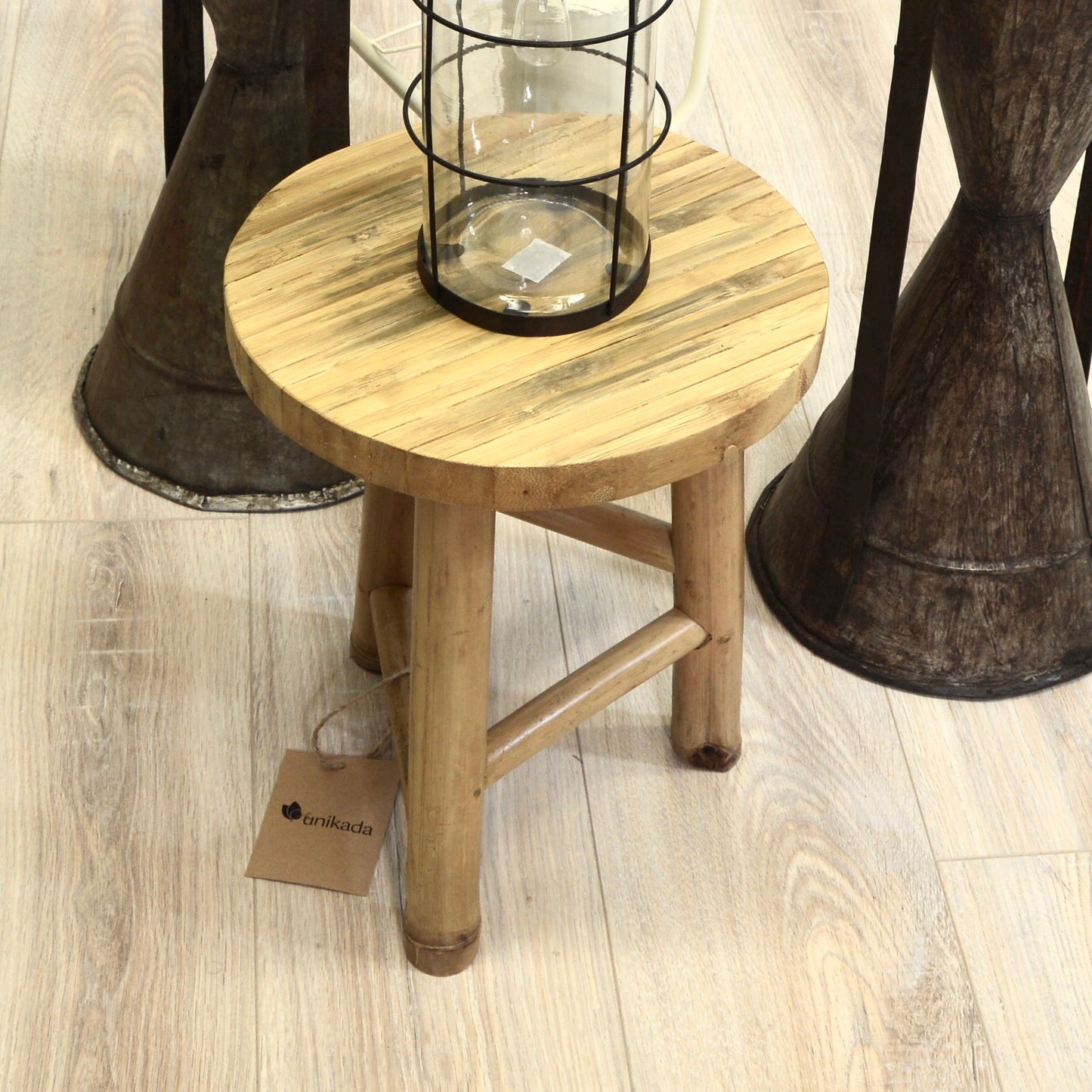 Hocker aus Bambus im Boho Style