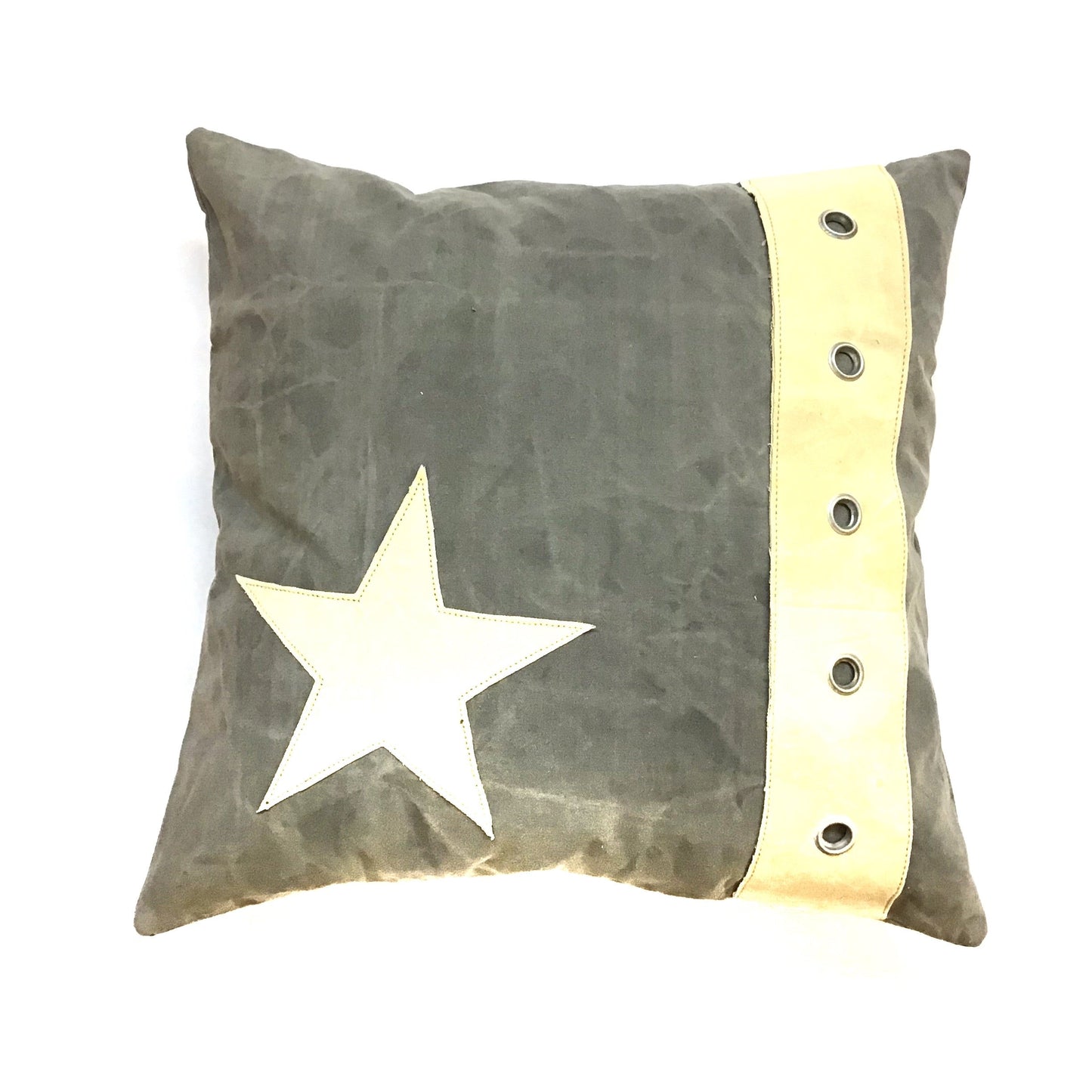 Canvas Kissen mit Stern und Ösen 50x50cm - versch Farben