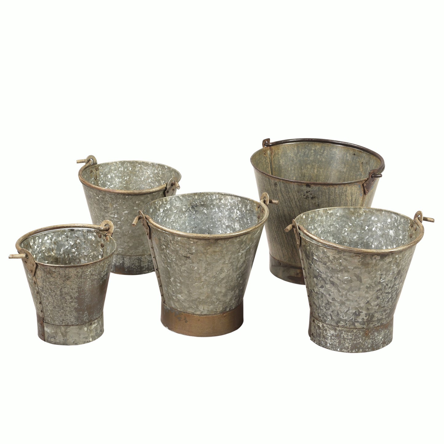 Antiker Eimer aus Metall Metalleimer mit Henkel