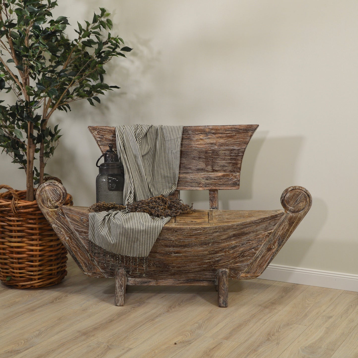 Bootsbank >Sailor< Gartenbank Boot Teakholz - versch. Größen & Farben