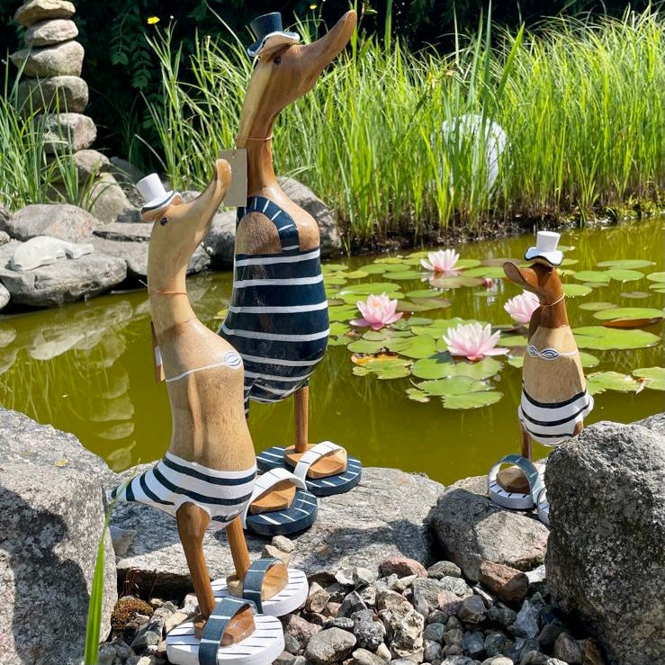 Ente >Beach< mit Badeanzug, Flip-Flops & Hut - versch. Größen