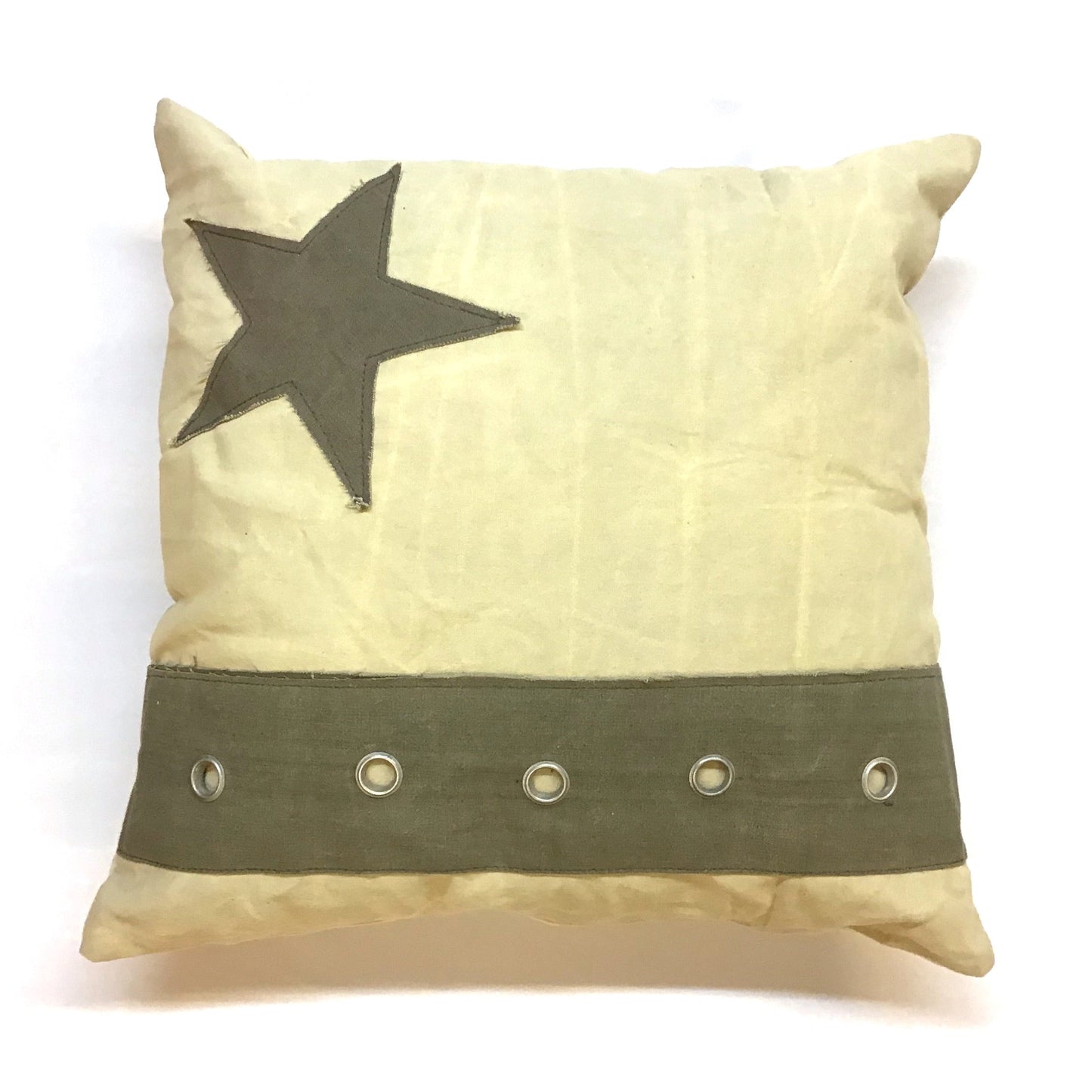 Canvas Kissen mit Stern und Ösen 50x50cm - versch Farben