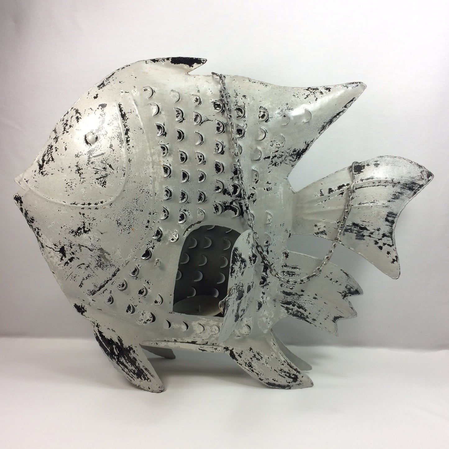 Metalllaterne Fisch mit Kette zum Hängen