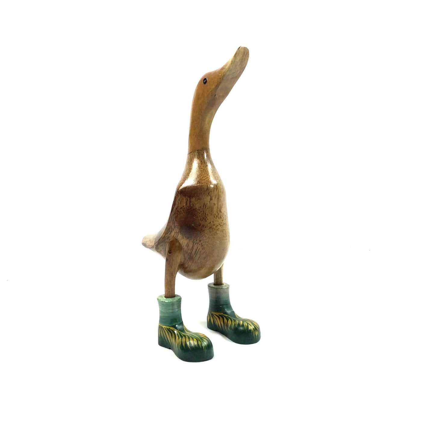 Ente mit Stiefel aus Bambuswurzel