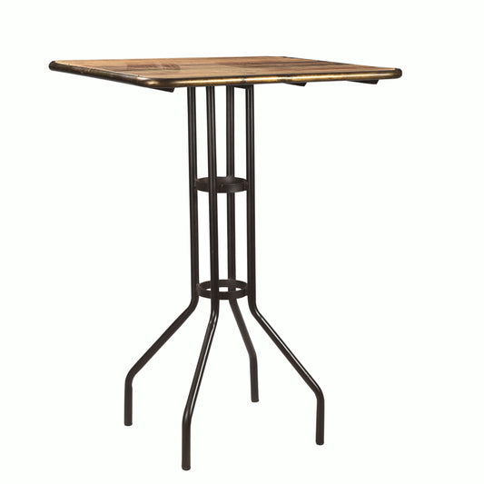 Bartisch >Paris< aus Altholz mit Metall - quadratisch 80cm