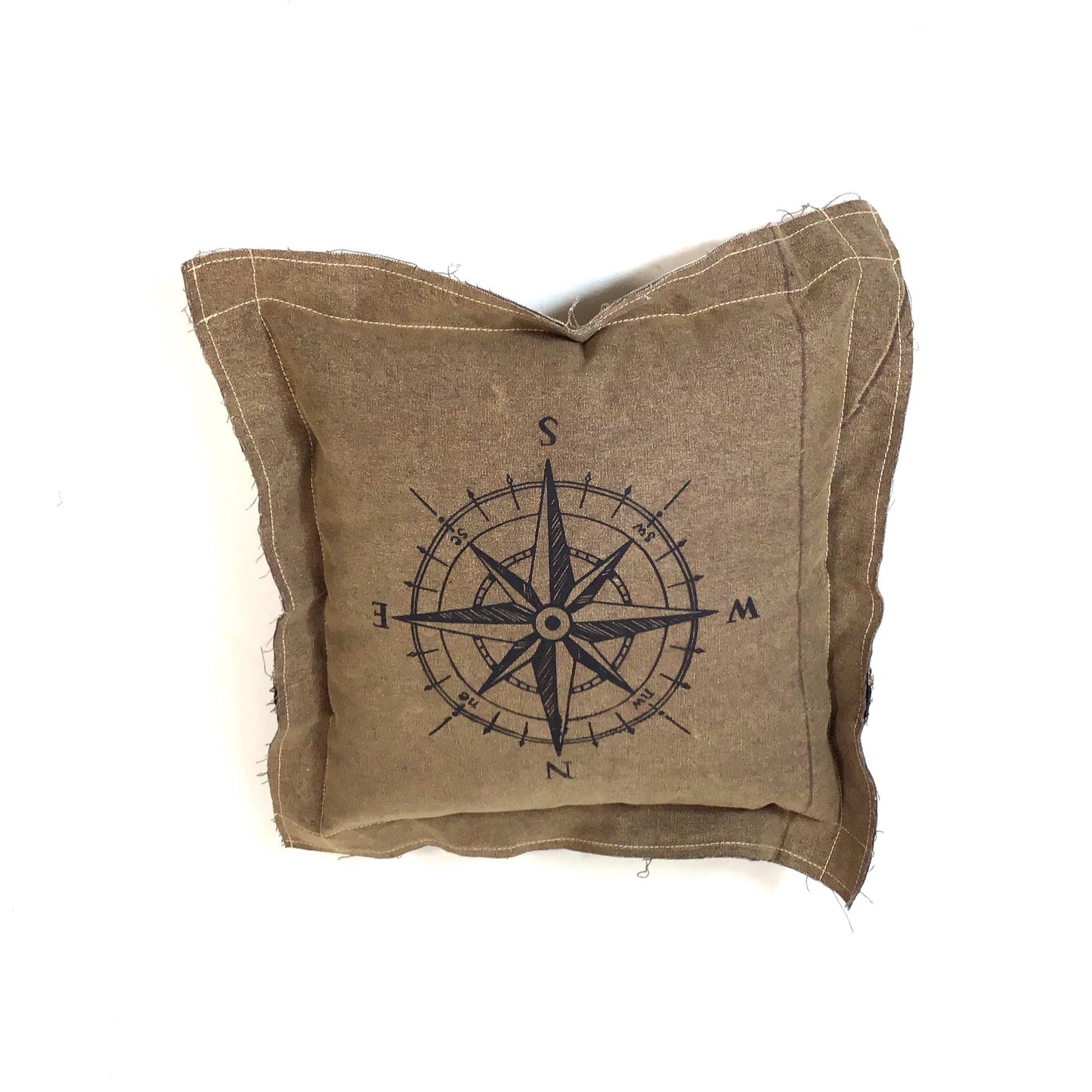 Canvas Kissen Kompass Stehsaum 40x40cm Windrose - versch. Farben