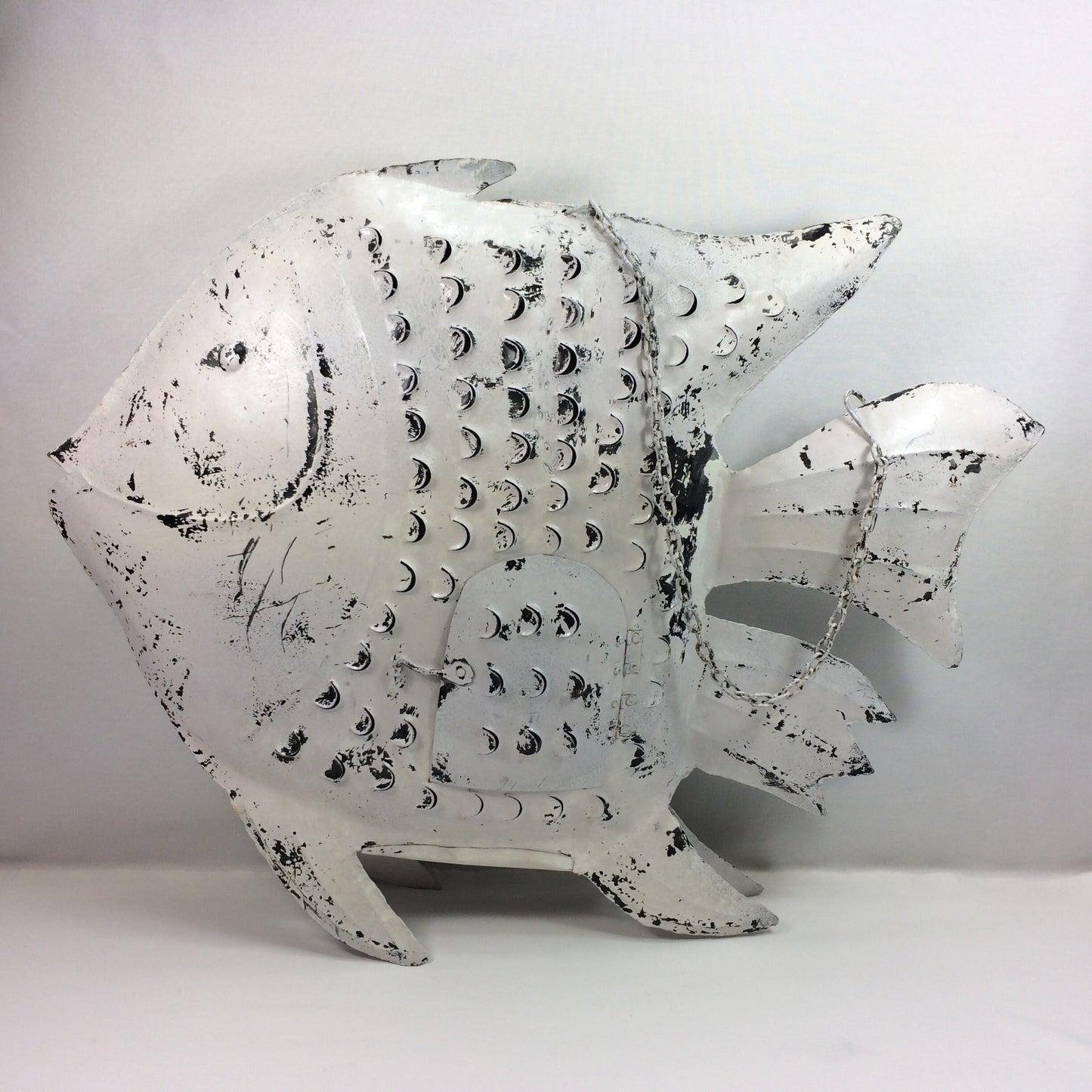 Metalllaterne Fisch mit Kette zum Hängen