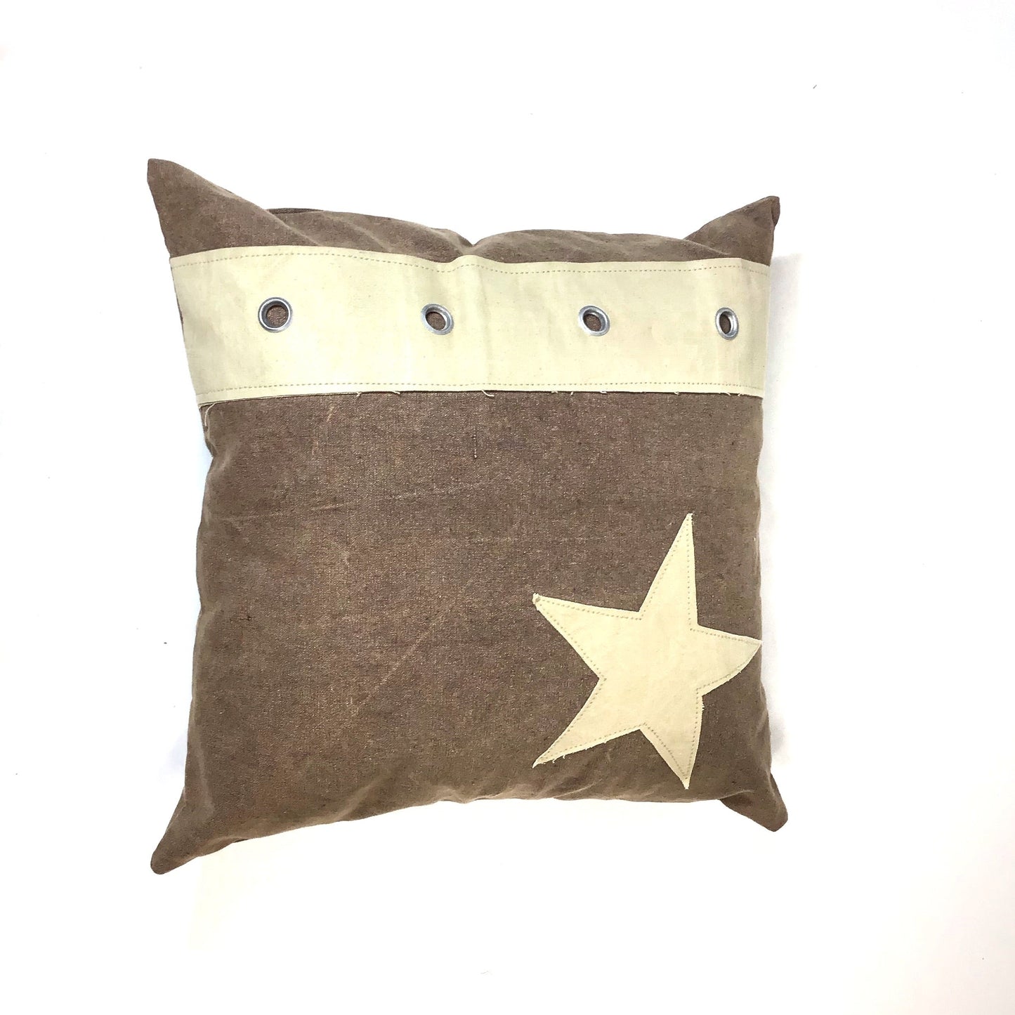 Canvas Kissen mit Stern und Ösen 50x50cm - versch Farben