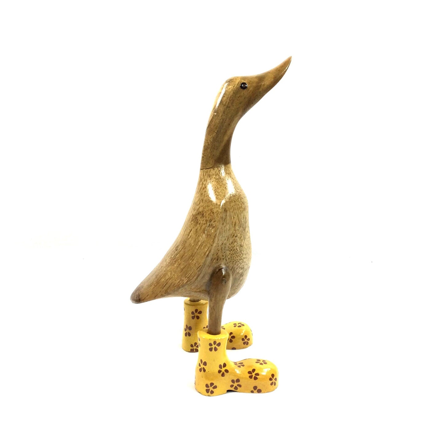 Ente mit Stiefel aus Bambuswurzel