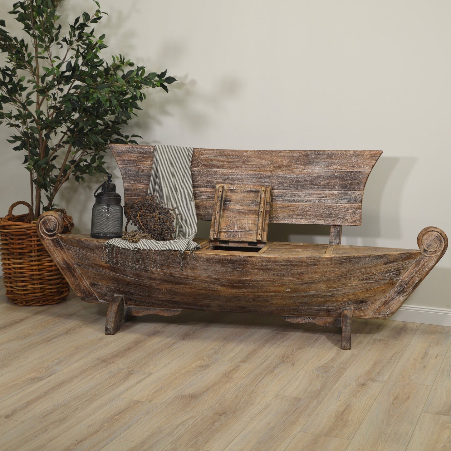 Bootsbank >Sailor< Gartenbank Boot Teakholz - versch. Größen & Farben