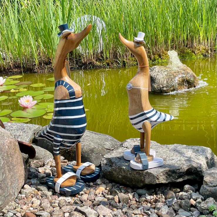 Ente >Beach< mit Badeanzug, Flip-Flops & Hut - versch. Größen