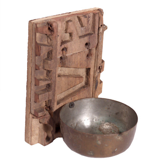 Kerzenhalter Stuckform mit Messingschale