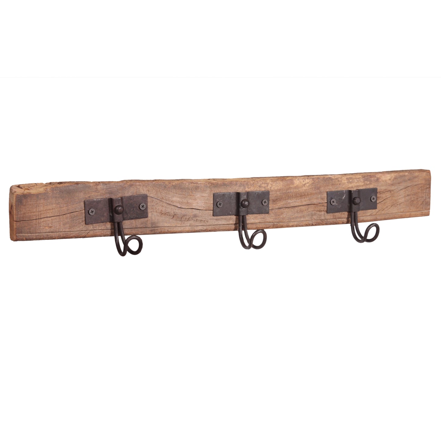 Garderobe aus Altholz Garderobenleiste mit 3 Haken