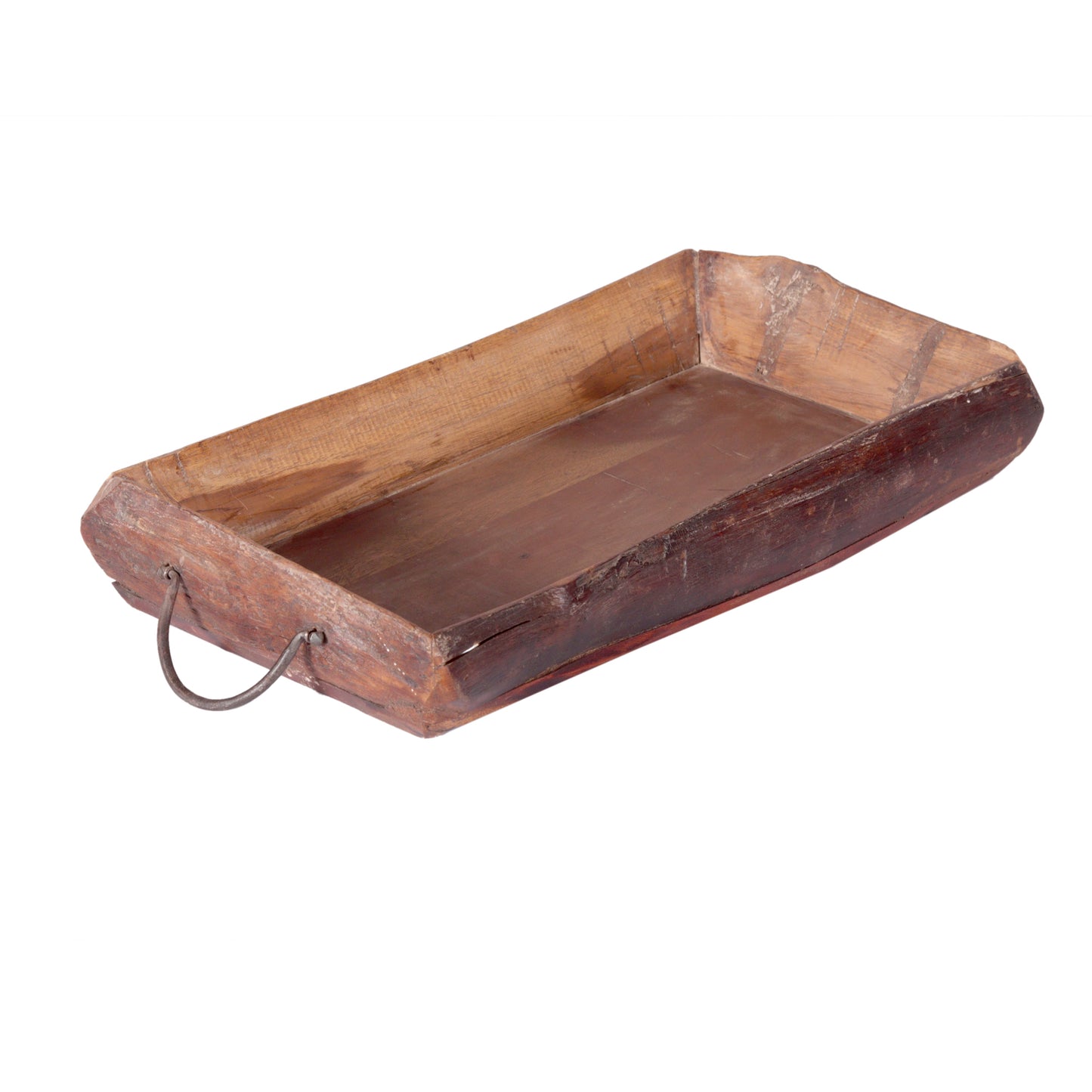 Tablett aus Recycle Holz mit Metallgriffen - 2 Größen