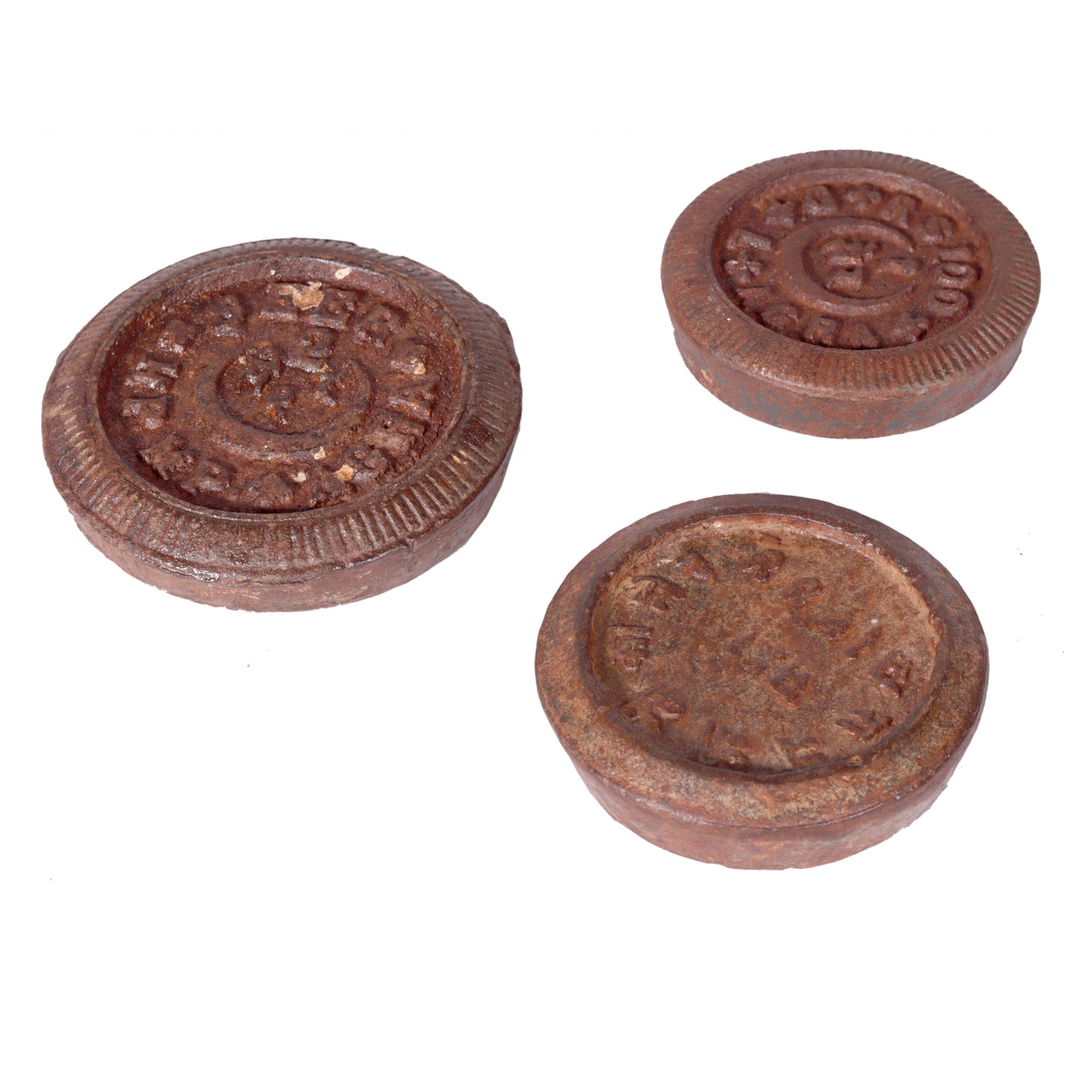 Vintage Eisengewicht Gusseisen aus Indien als Untersetzer - Unikate