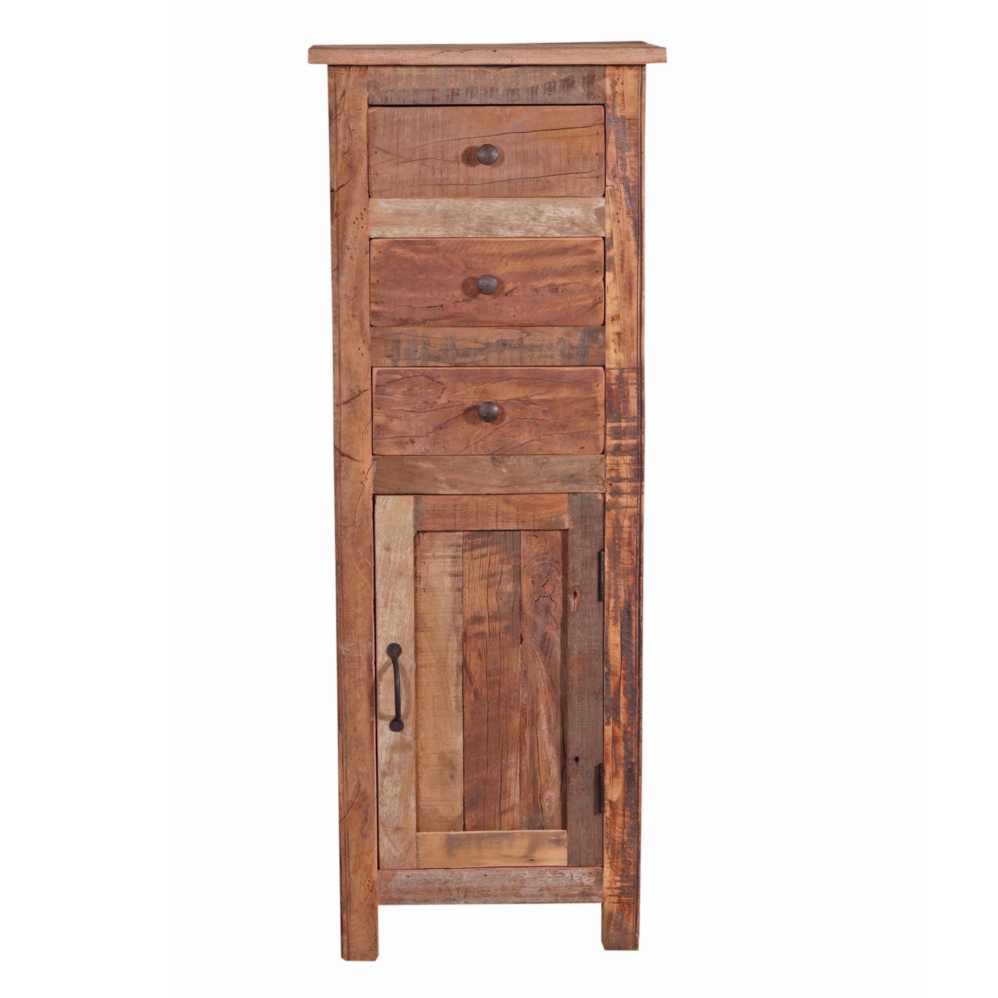 Highboard >Malda< Altholz 1 Tür & 3 Schubladen - 120cm Höhe