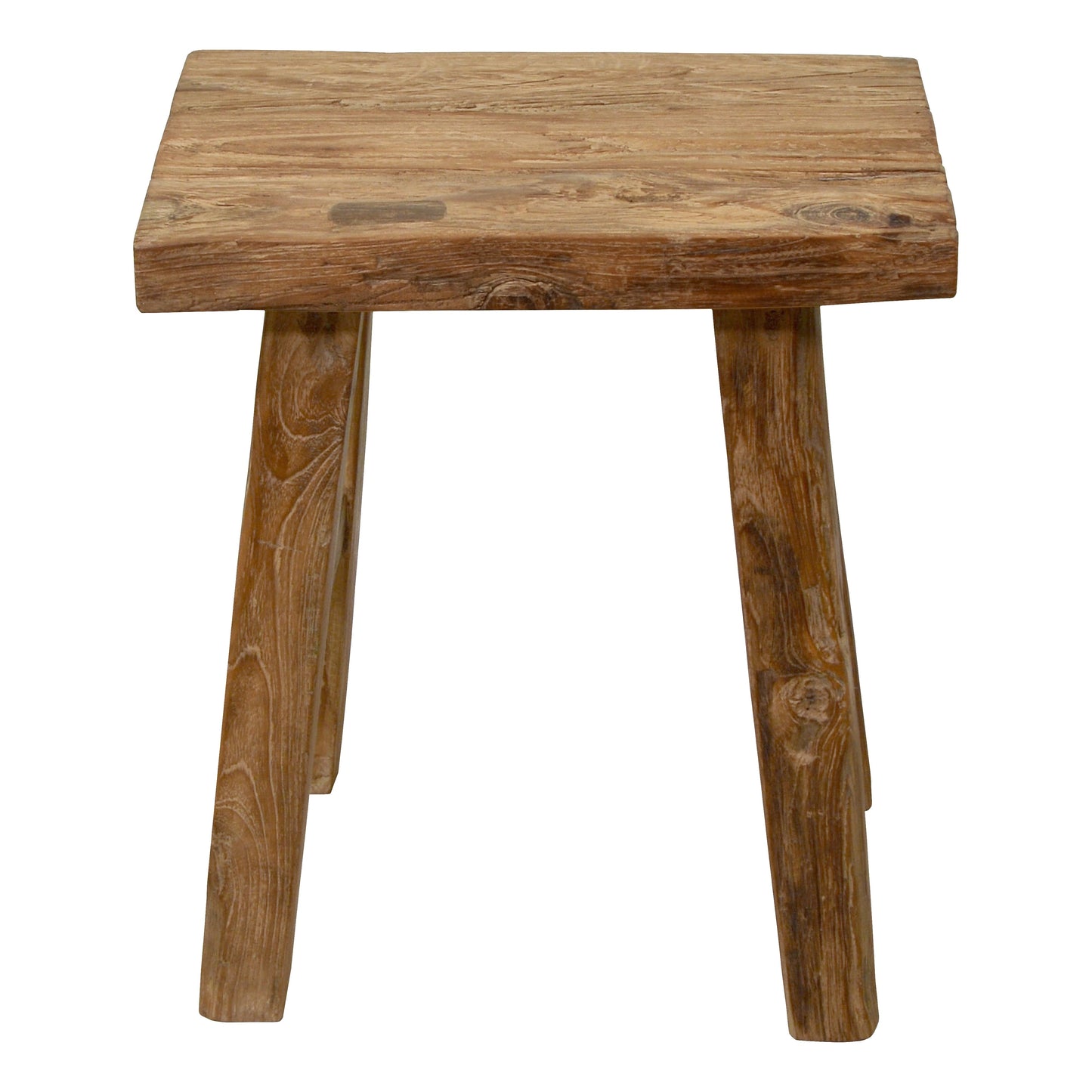 Hocker Beistelltisch aus Recycle Teakholz Rustikal 40cm